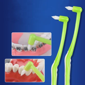 1 бр. четка за зъби межзубная четка с меки косми ортодонтски тиранти конец за Зъби Грижи за устната кухина Почистване на зъбите