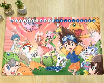 Digimon Playmat Agumon Yagami Taichi Tailmon DTCG CCG Мат Настолна Игра стратегията за Игра на Карти Мат Аниме Подложка За Мишка Гумена Тенис Подложка и Чанта