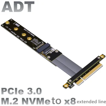 PCIe 8x удлинительный кабел M. 2 key-M такса адаптер NVMe SSD поддържа PCI-E3.0x8