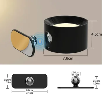 USB Акумулаторна батерия Led монтиран на стената Лампа със Сензорен контрол и Дистанционно Управление, Безжичен Стенни осветителни Тела-Аплици за Спални, Лампа За Четене