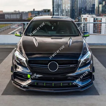 За Mercedes Benz A Class W176 A200 A260 A45 AMG 2013-2018 Черен Гланц Предната Броня Спойлер За Устни Сплитер Тялото Тунинг