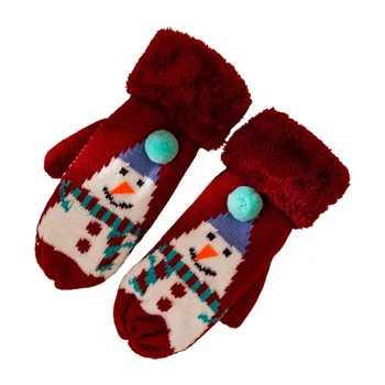 Зимни Топли Ръкавици Коледни плетени калъф за Ръкавици с Пълни пръсти На руното лигавицата на Мека Ръкавица L5YB