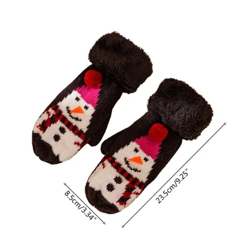Зимни Топли Ръкавици Коледни плетени калъф за Ръкавици с Пълни пръсти На руното лигавицата на Мека Ръкавица L5YB