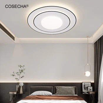 Модерен квадратен тавана лампа с дистанционно управление бял цвят за кухня с с регулируема яркост led кръг на тавана лампа в спалнята с дистанционно управление