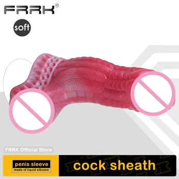 Мъжки секс-играчки в стил фентъзи, обвивка за петел дракон с еластичен пръстен за топчета, вставляющийся цветни удължител за пенис ръкав за гей-игри за двойки