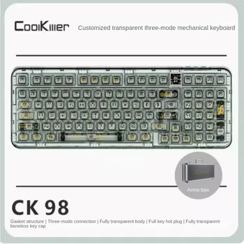 Нова жичен/безжичен Механична Клавиатура Coolkiller CK98 с три режима на работа 2.4 G Bluetooth с възможност за 