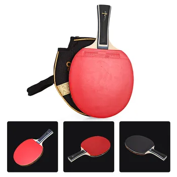 Ракета за тенис на маса със силни въртене, 7-слойная дървена бухалка с дълга дръжка, с гребло за тенис на маса, аксесоари за тенис на маса