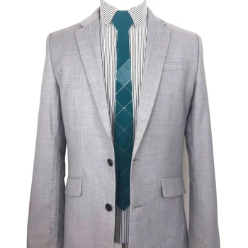 Тъмно зелени карирани модерен цветна вратовръзка, тънък 5 см, лъскава коприна, акрил металик, официално папийонка, мъжки луксозен сватбен подарък