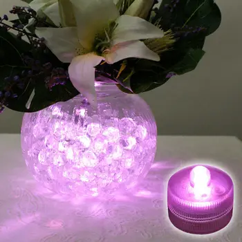 10 бр. * Мини цветна електронен led лампа за вечерни сватбени свещи Сигурно украса на дома с вода от ваза лампа