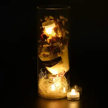 10 бр. * Мини цветна електронен led лампа за вечерни сватбени свещи Сигурно украса на дома с вода от ваза лампа