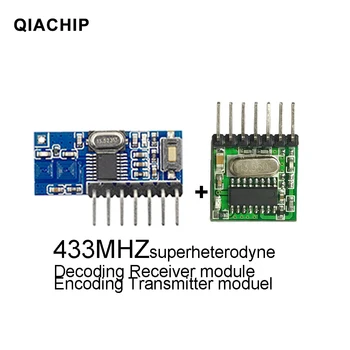 10 комплекта на радиочестотния 433 Mhz безжични приемник и предавател за дистанционно управление на модул за Обучение код 1527 Модул декодер Бутон o 4-канален