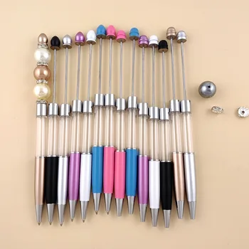 100 бр. метални химикалки с мъниста, прозрачен пръчица, химикалка писалка, химикалка химикалка, кристални маслени кошарите 
