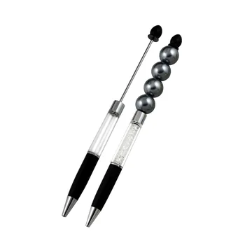 100 бр. метални химикалки с мъниста, прозрачен пръчица, химикалка писалка, химикалка химикалка, кристални маслени кошарите 