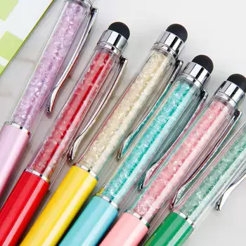 100шт Индивидуална кристален химикалка химикалка, творчески стилус, сензорна писалка, 21 цвят, химикалка писалка за писма, канцеларски материали, ученически пособия