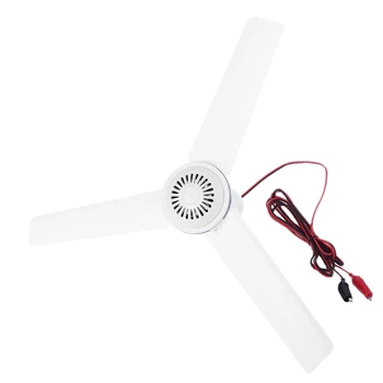 12 В Безшумен вентилатор на тавана на 19.6 см за къмпинг, окачен вентилатор за домашен пикник на открито Q1JF