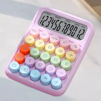 12-цифрен калкулатор Преносим офис калкулатор Настолен калкулатор Ръчен механичен бутон калкулатор за бизнес и домашен офис