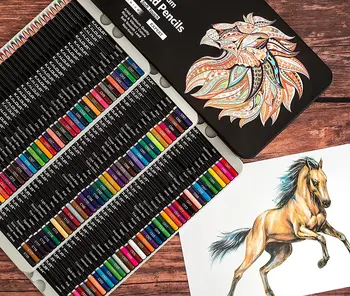 120 цветни моливи премиум-клас, комплект за colorization книги за възрастни, професионален молив за чертане, рисуване на скици, перушина, смесване