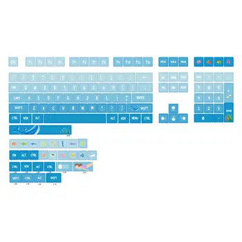 127 Комбинации PBT Капачки за ключове за Преливане на цветове Синьо Море XDA Profile Key Осп за Превключватели Cherry Gateron MX Механична Клавиатура за Геймъри