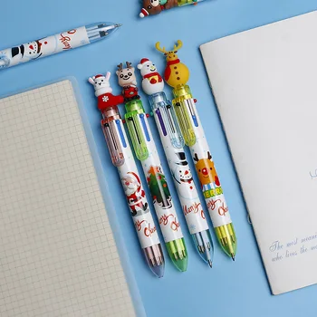 20 бр. Нов гел писалка с анимационни Дядо Коледа, 6-цветен прес-дръжка, креативна дръжка, кавайная химикалка химикалка, подаръци, училище, офис, стационарната