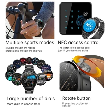 2023 NFC Смарт Часовници Мъжки AMOLED 390*390 HD Екран GT3 Pro Часовници Bluetooth Предизвикателство Локална Музика Мъжки Умни Часовници За Huawei, Xiaomi + Кутия