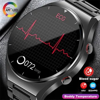 2023 Нови Неинвазивни смарт Часовници с Нивото на Глюкоза в кръвта, Мъжки Спортни Фитнес-Часовник с Пълен Сензорен Екран, Bluetooth, Android, ios Smartwatch
