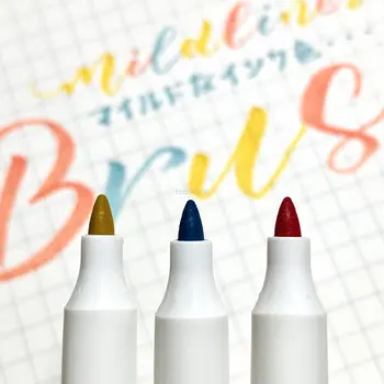 25 от цветове, мека коса, маркер с двоен фитил, маркер за рисуване, маркировката, химикалки, японски училище художествени канцеларски материали WFT8