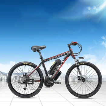 26-инчов електрически велосипед планински велосипед от алуминиева сплав с двоен спирачен спирачка, сигурен и стабилен, преносим, може да работи без електричество