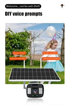 4K / 8MP Безжична WiFi слънчево помещение на Акумулаторна батерия със слънчев панел, Външна всепогодная IP слънчева камера за наблюдение