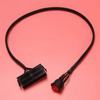 4X 24-Пинов ATX PSU PC захранване Стартер Тестер за Стартиране на кабел с джъмпер С превключвател за включване / изключване, 50 см