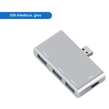 4в1 C USB хъб Алуминиев преносим 3-портов мультирасширитель USB-C 2.0 хъб за док-станции за PC