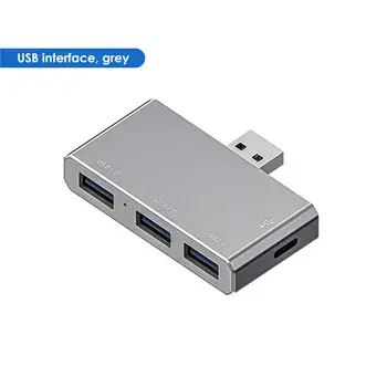 4в1 C USB хъб Алуминиев преносим 3-портов мультирасширитель USB-C 2.0 хъб за док-станции за PC