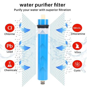 4шт ULP1812-50 домакински филтър за вода с мембрана 50 Gpd РО ФНИ, използван за система за обратна осмоза