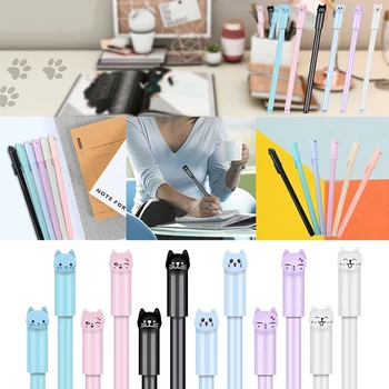 50 ~ 150шт гел писалка Kawaii Cat 0,38 мм, креативна скъпа писалка с неутрални мастило, детски подарък, ученически офис пишещи средства, канцеларски материали