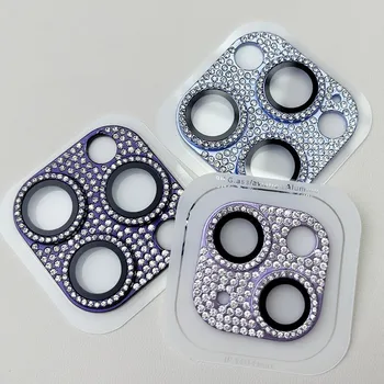 50 бр., луксозен калъф за фотоапарат с 3D пайети и кристали за iPhone 11 12 13 14 Pro Max, модерен защитен калъф за обектив с диаманти