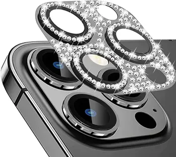 50 бр., луксозен калъф за фотоапарат с 3D пайети и кристали за iPhone 11 12 13 14 Pro Max, модерен защитен калъф за обектив с диаманти