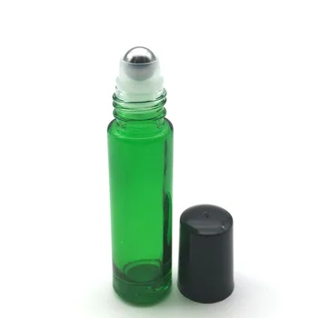 500 бр. празно етерично масло, 10 мл, стъклена бутилка с валяк, 10 cc, топчета с лъжичка, гъсти парфюми, зелена стъклена бутилка