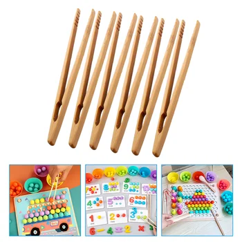 6 бр., wooden пинсети, набор от инструменти, детски подаръци, играчки, мобилни забавни играчки за деца