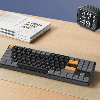Aigo A87 Жичен Безжичен механична клавиатура и 2.4 G 89 клавиш с гореща замяна пълни комбинации, Без перфорация на PBT два цвята капачки за комбинации преносима клавиатура