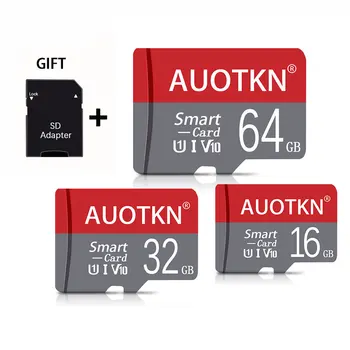 AuoTKN Мини tf flash-карта 16 GB Class10 micro SD tf карта Високоскоростна карта памет от 32 GB 64 GB 128 GB, 256 GB, 512 GB За цифрови устройства