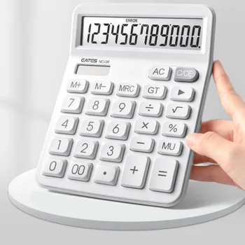 BMAD Просто бизнес-калкулатор с 12-фигурални дисплей, по-голям екран, калкулатор с двойно захранване, настолен калкулатор за студенти, счетоводство