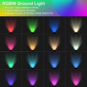 BMDT-10w Landscape Lighting RGBW Низковольтное Пейзаж осветление С промяна на цвета, 12-24 В Многоцветное Земята IP67 осветление За градината
