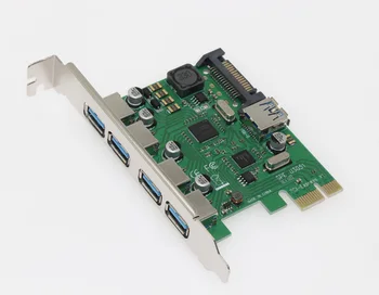 BTBcoin Допълнителна карта 5 Портове USB 3.0 PCI-e Карта за разширяване на PCIE USB Адаптер PCI E PCI Express X1 USB 3.0 Контролер USB3.0 Карта на НОВА