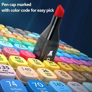 Deli 30/40/60/80 цветове Професионален маркер за рисуване с двойна глава, дизайнерска писалка за рисуване, инструменти за рисуване за ученици, стоки за бродерия