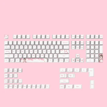F3KE 108 клавиши PBT Боядисват Sub Keycaps за MX превключватели механична клавиатура с черешов профил