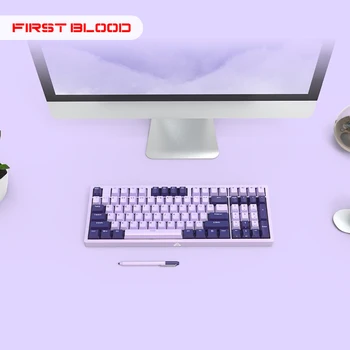 FirstBlood B16 USB клавиатура игрален автомат череша клавиатура с ключа Cherry, жични клавиатура за персонален КОМПЮТЪР с 96 бутони с бяла подсветка, слот машина D