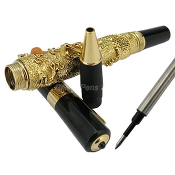 Jinhao Златен древен летящ дракон, дърворезба, релеф, роликовая химикалка химикалка, златна украса, професионална офис-канцеларски материали