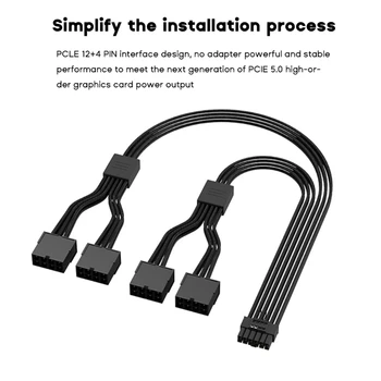 PCIE 5.0 PCI GPU Line 16pin 12VHPWR Включете 4x8Pin Женски захранващия Кабел от Видеокартата за RTX3090Ti 40 серия