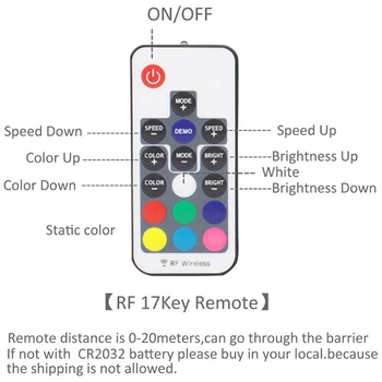 RF17 дистанционно управление DC 12V Безжичен SATA RGB контролер за PC на Корпуса 5050 RGB осветление