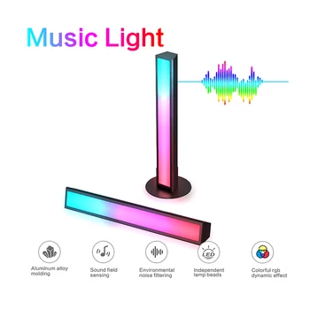 Rgb Детска Светлинна Лента Горещи Продажба ABS 2 елемента Smart App Control Музика Rhyrhm Звукова Атмосфера Лампи Led RGB Smart Light Bar атмосфера