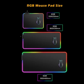 RGB Подложка За Мишка LED Игри Защитата на Нажежен Стръмен Подложка За Клавиатура и Аксесоари За Компютър, бюро Противоскользящий Мат Слот Подложки Подложка За Мишка за Лаптоп